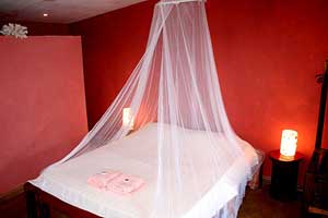 The Tobasco Room is one of six private rooms with baths. 